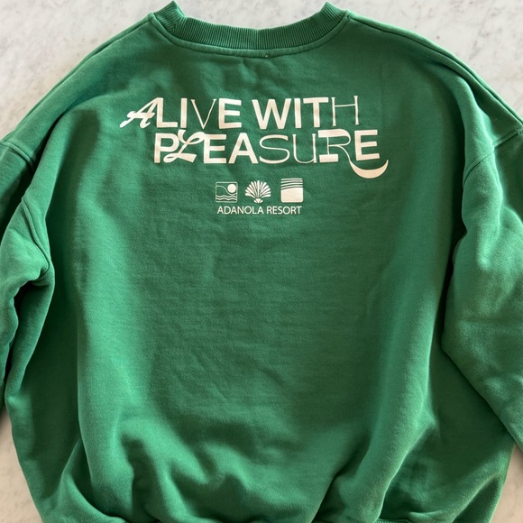 adanola “alive with pleasure” green sweatshirt - Picture 3 of 10